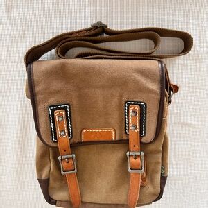 TSD Handcrafted Brown Canvas/ Leather Messenger Bag Gorpcore